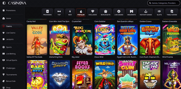 Casinova 200 Free Spins 