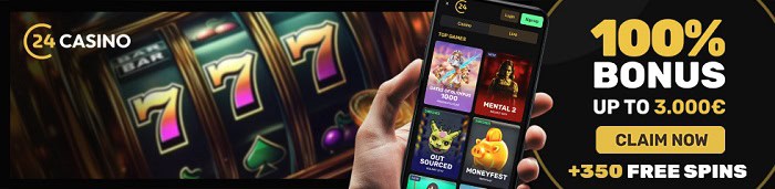 24Casino 100% first deposit bonus 