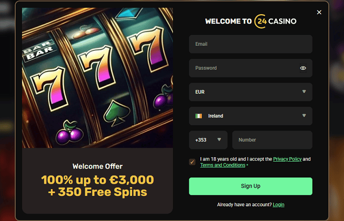 24Casino No Deposit Bonus Code 